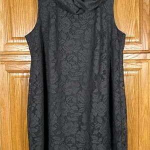 Lane Bryant plus size 16 charcoal gray Lace Dress with slip sleeveless formal